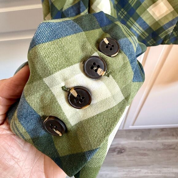 NWT WeWoreWhat Cropped Blazer in vintage plaid Green multi.  Size S - Picture 6 of 10